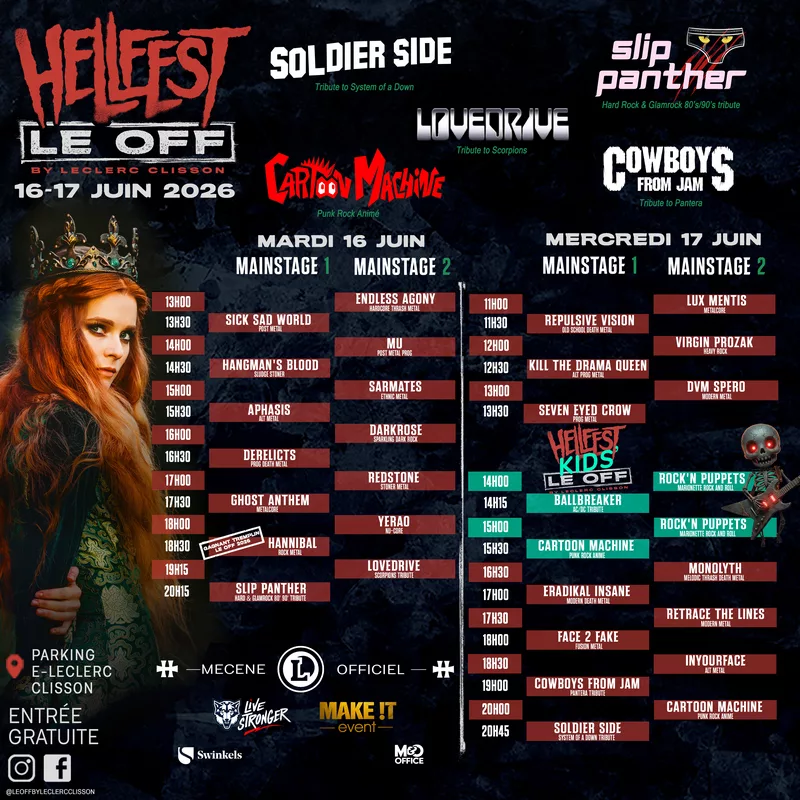 Affiche HELLFEST LE OFF BY LECLERC