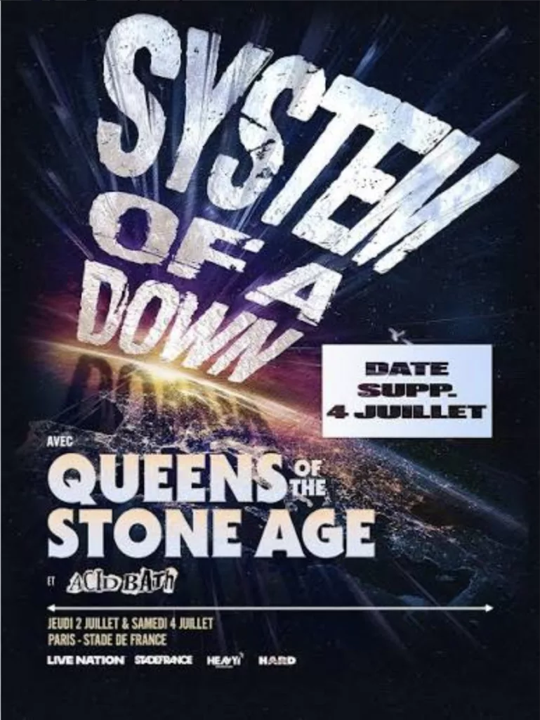 Affiche System Of A Down et Queens of the Stone Age