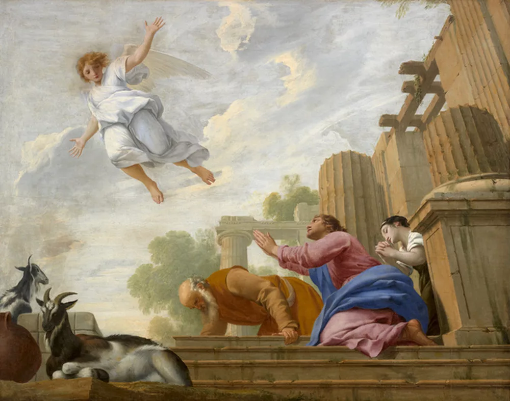 Eustache Le Sueur, L'Ange quittant Tobie, huile sur toile, Grenoble, musée de Grenoble